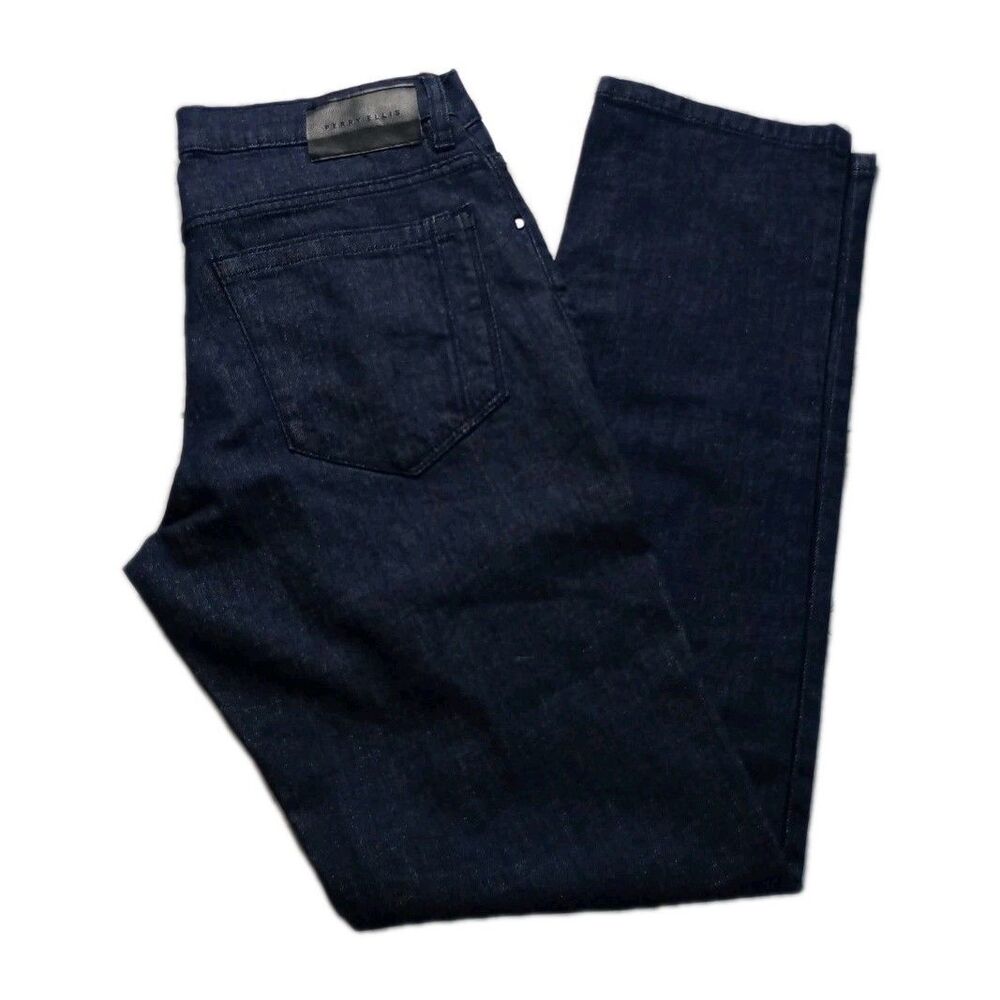 Perry Ellis Slim Fit Stretch Men's Blue Jeans Sz 29/30 Mid-Rise 5 Pockets